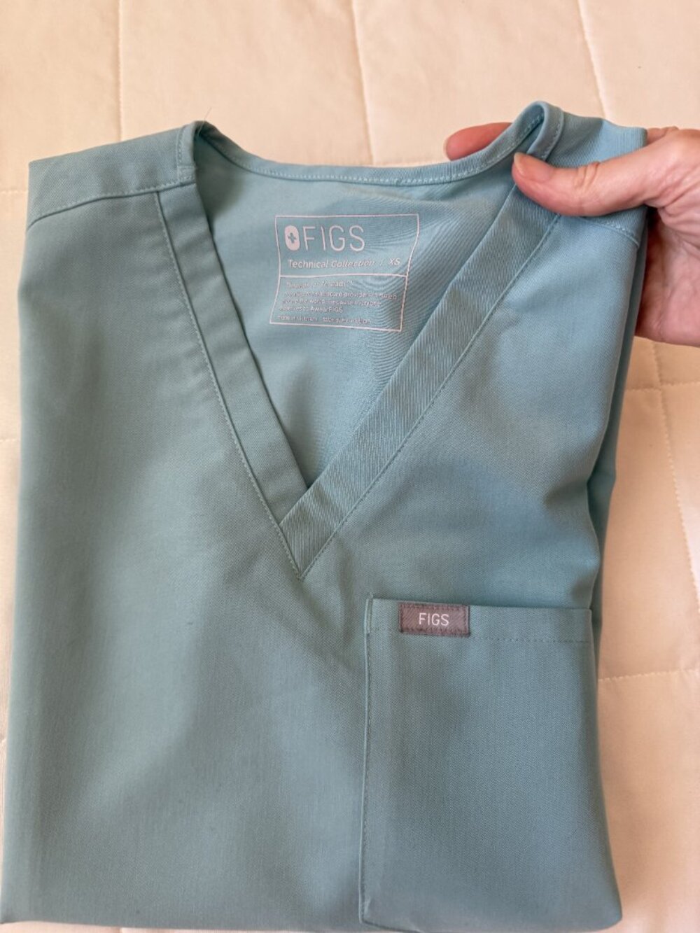 FIGS Catarina V-Neck Scrub Top Seafoam Green Size XS - Picture 6 of 10